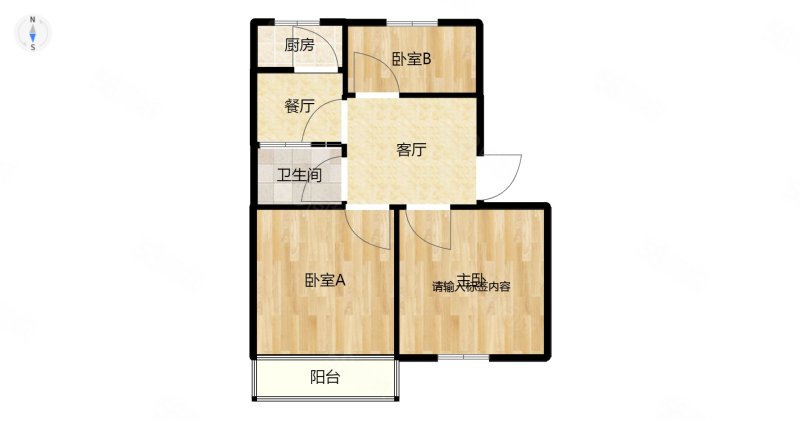 天晴小区3室1厅1卫65.63㎡南北45万