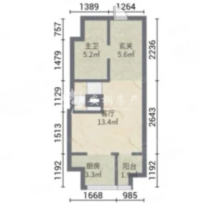 经典西悦城(商住楼)2室2厅1卫38㎡南北18万