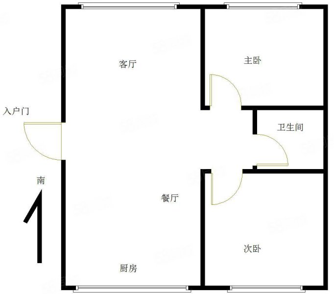 中海世家2室2厅1卫93㎡南北69.8万