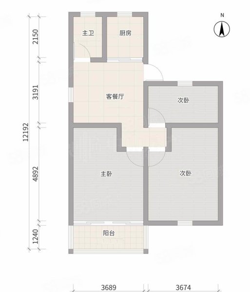 五河一村(1-100号)3室1厅1卫64.18㎡南北78.8万