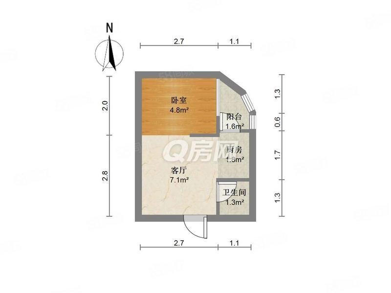 源兴居1室1厅1卫23.57㎡南113万