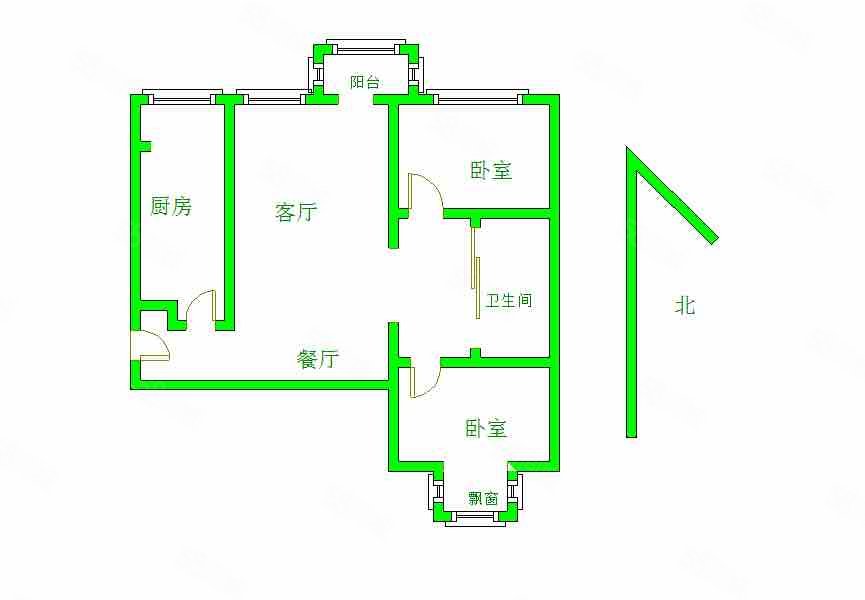 容辰庄园(桥东)2室2厅1卫98.16㎡南北76万