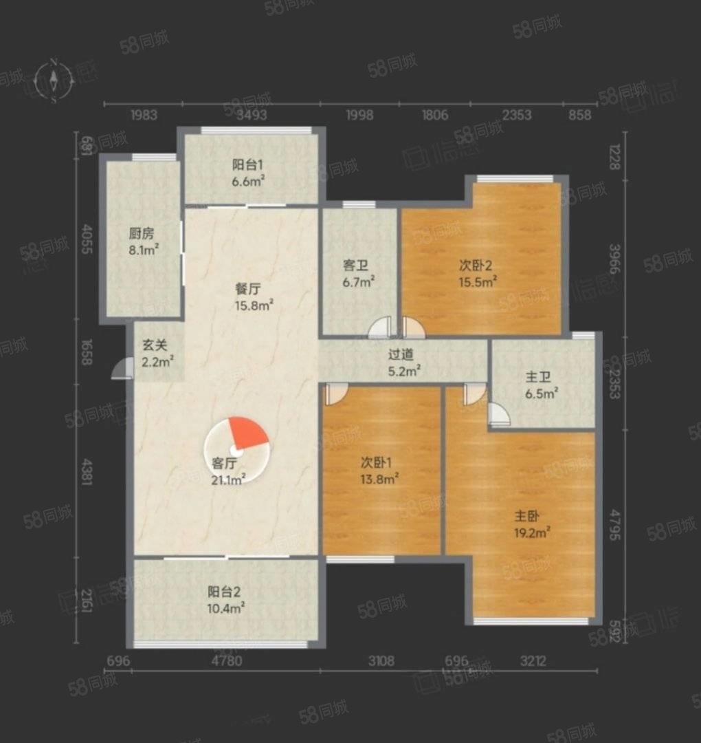 象山博望园3室2厅2卫123㎡南北76.8万