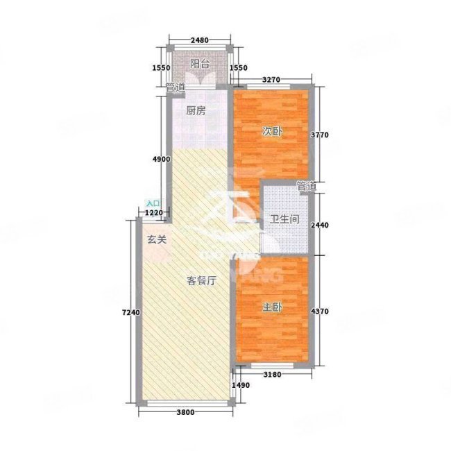 新友街09楼2室1厅1卫60.9㎡南北42万