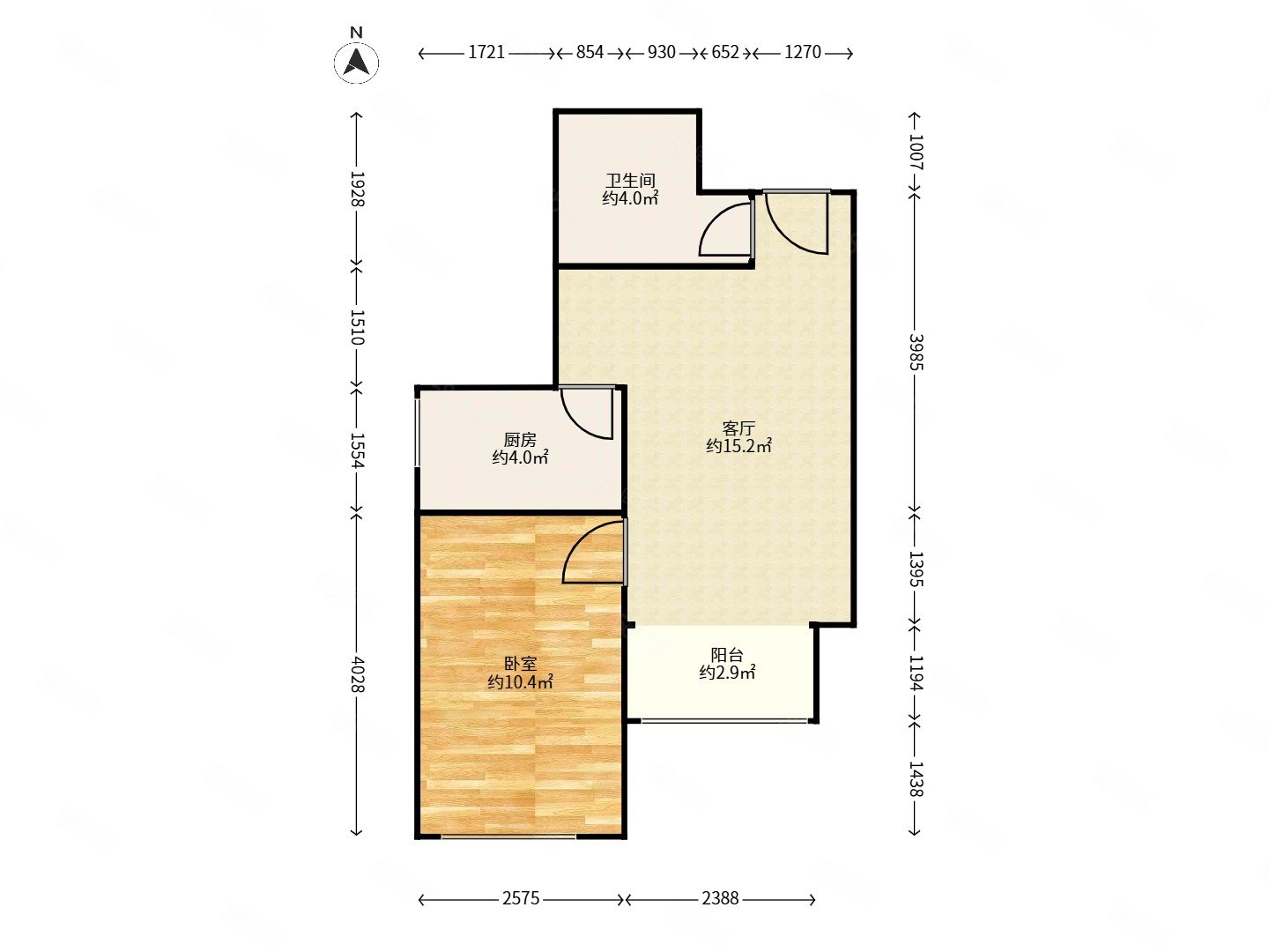 龍門新區(qū)A3小區(qū)1室1廳1衛(wèi)45.22㎡南83萬