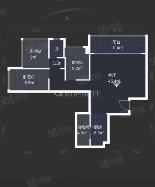 万科麓山4室2厅2卫121㎡南140万