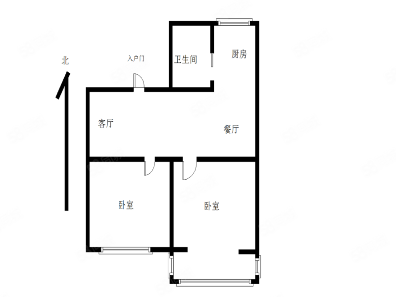 北运河小区2室1厅1卫71.43㎡南北68万