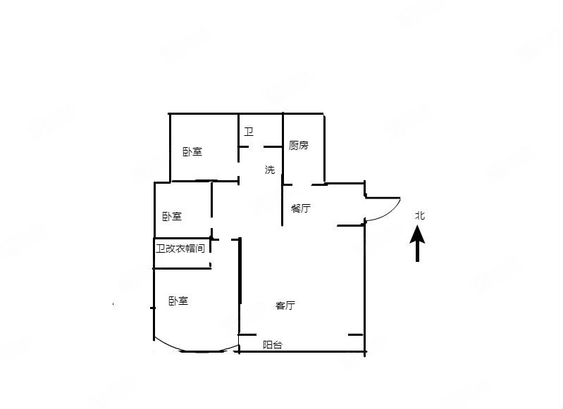 中南香堤雅苑3室2厅2卫121㎡南北77万