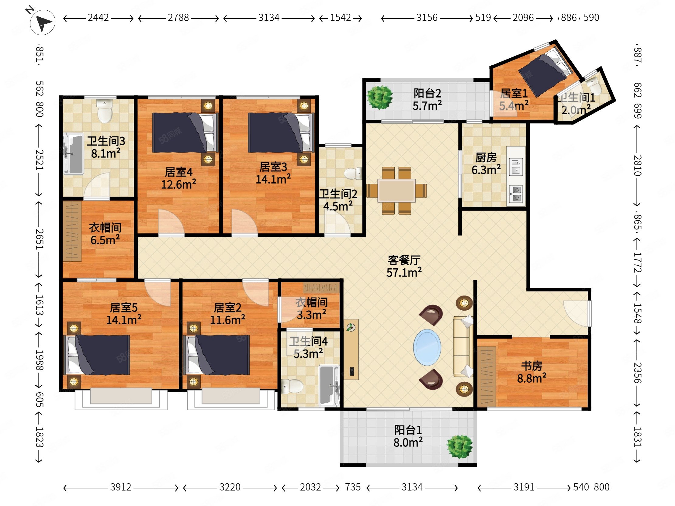 【10图】高使用率大户型,诚心出售,宝能城市公馆-深圳58同城