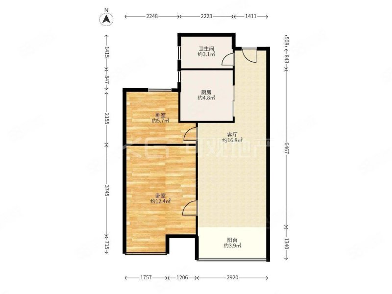 凤翔佳园2室1厅1卫61㎡南北125万