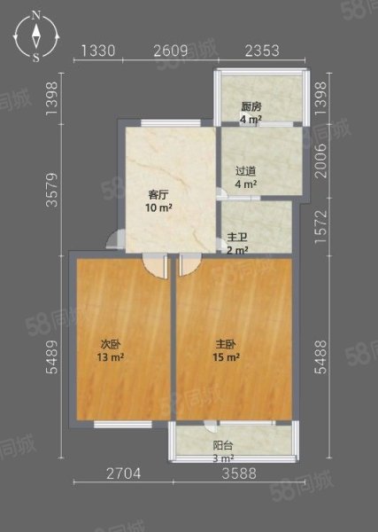 石辐小区(404厂宿舍)2室1厅1卫66.22㎡南北75万