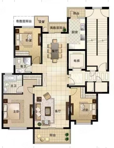 滨江康城4室2厅2卫150㎡南北68.8万