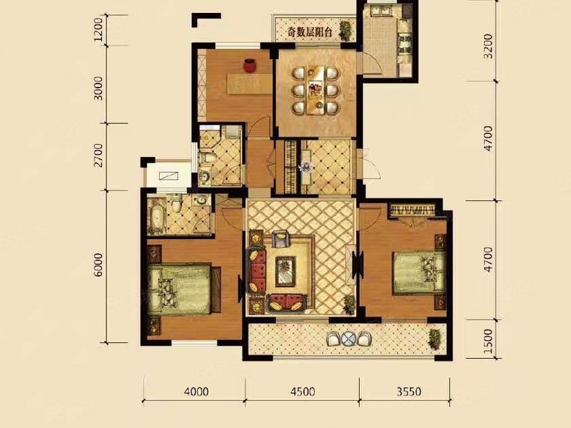 颐景名苑 毛坯 102平 195万 含车位 楼层好