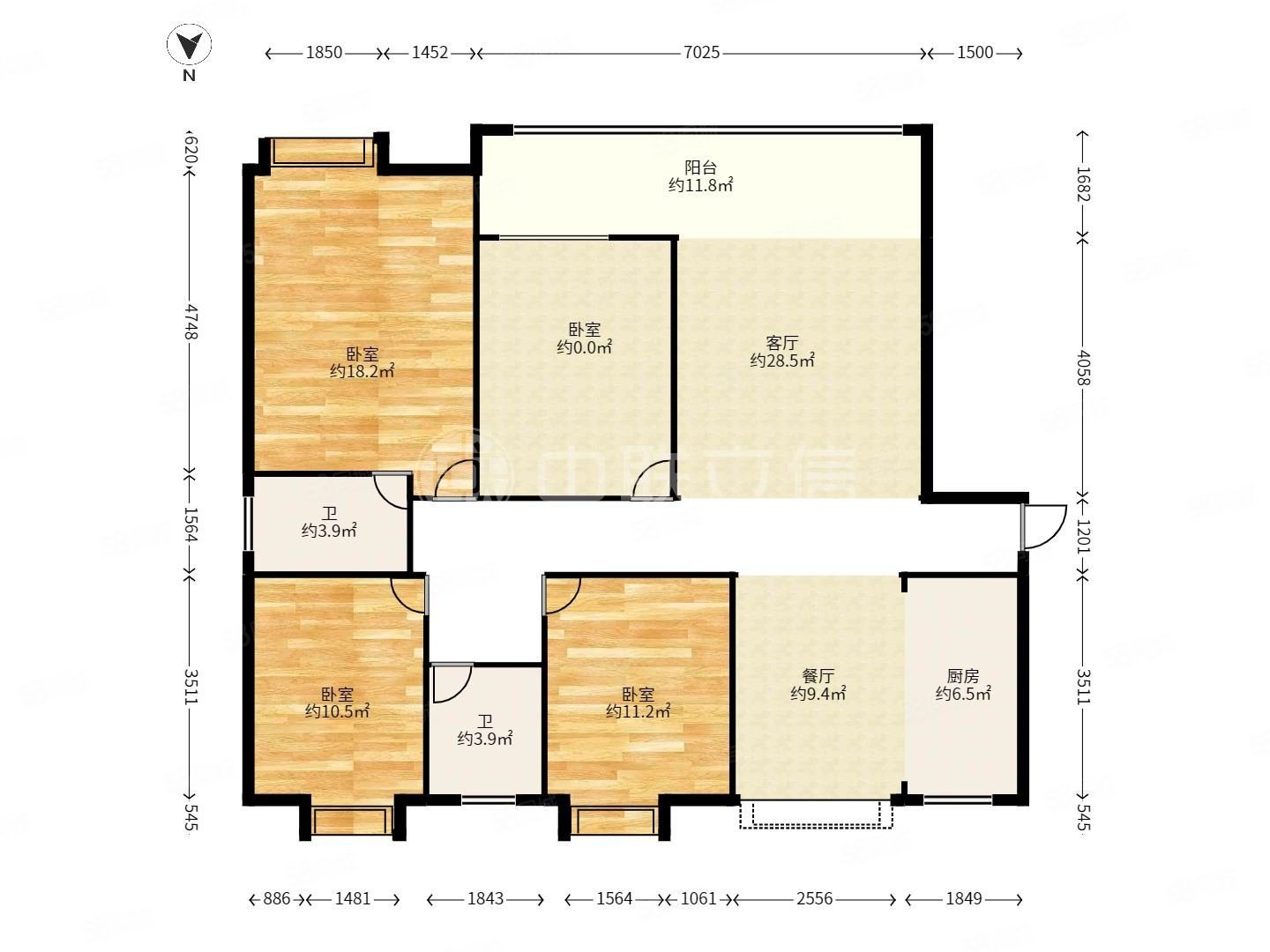 中梁国府梁宸4室2厅南