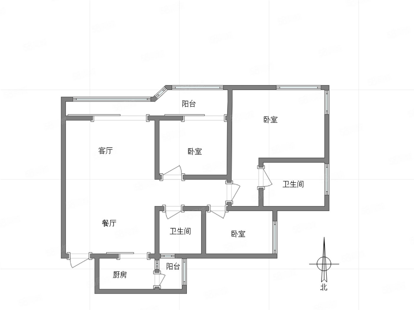 恒大绿洲(A区)3室2厅2卫118㎡北140万