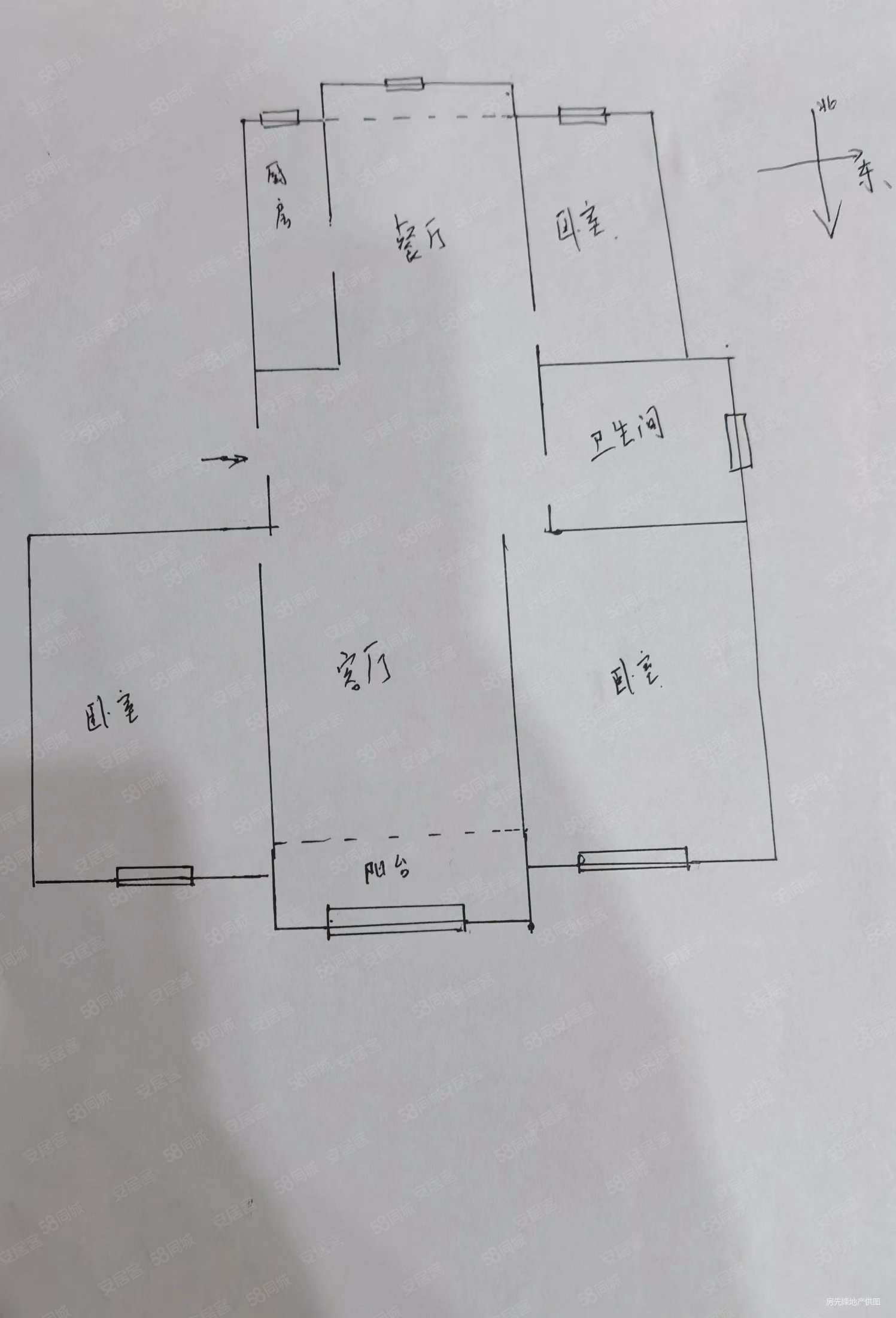 龙华滨江花园3室2厅1卫103.75㎡东南45万