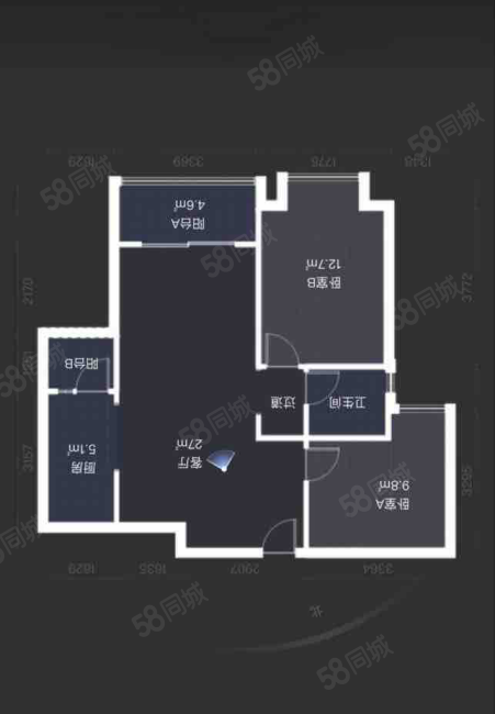 富力院士廷(A组团)2室2厅1卫81.32㎡南北84万