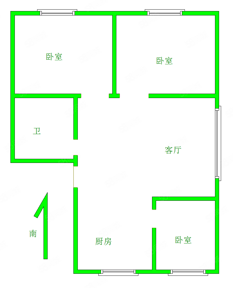 农资小区3室1厅1卫72㎡南北32万