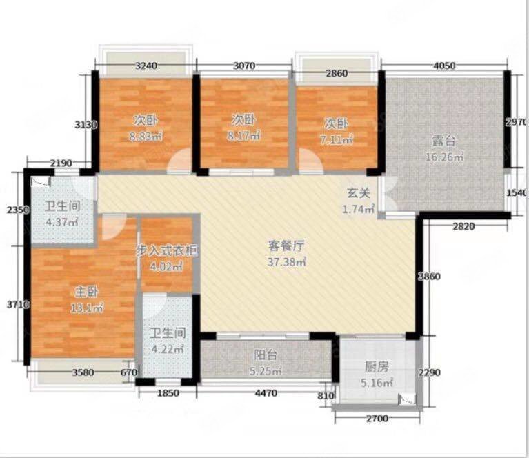 德源翡翠滨江5室2厅2卫152.45㎡南北62万