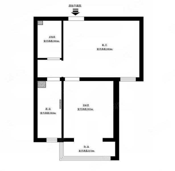 政府家属院(文化路)2室2厅1卫67㎡南北115万