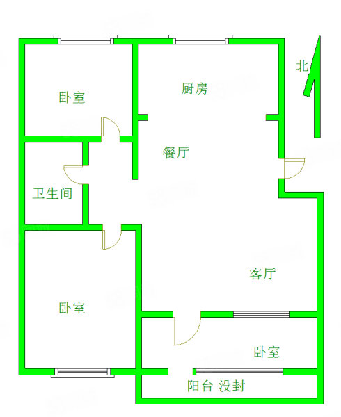 金第学府2室2厅1卫88㎡南北49.8万