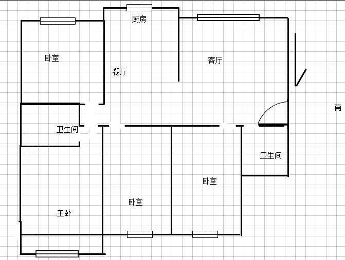 翡翠城4室2厅2卫143.34㎡南北96万