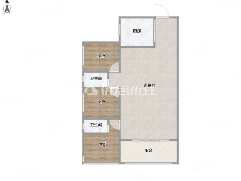 阳光城丽景湾3室2厅2卫85㎡南88万