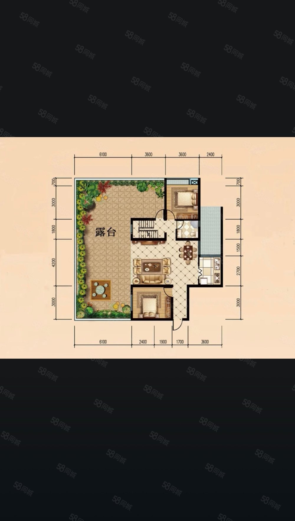 嘉和逸园顶楼复式5室3厅2厨3卫使用面积300多平产权156