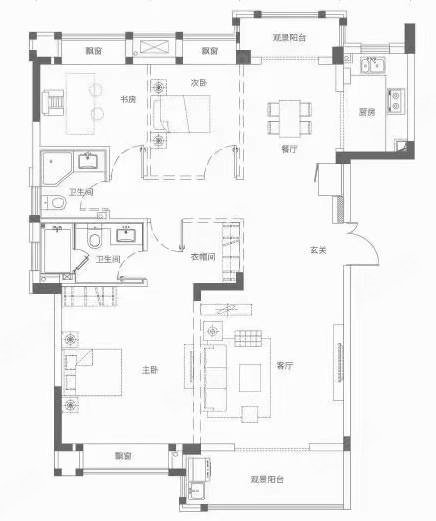 大集新城3室2厅2卫130㎡南北85.8万