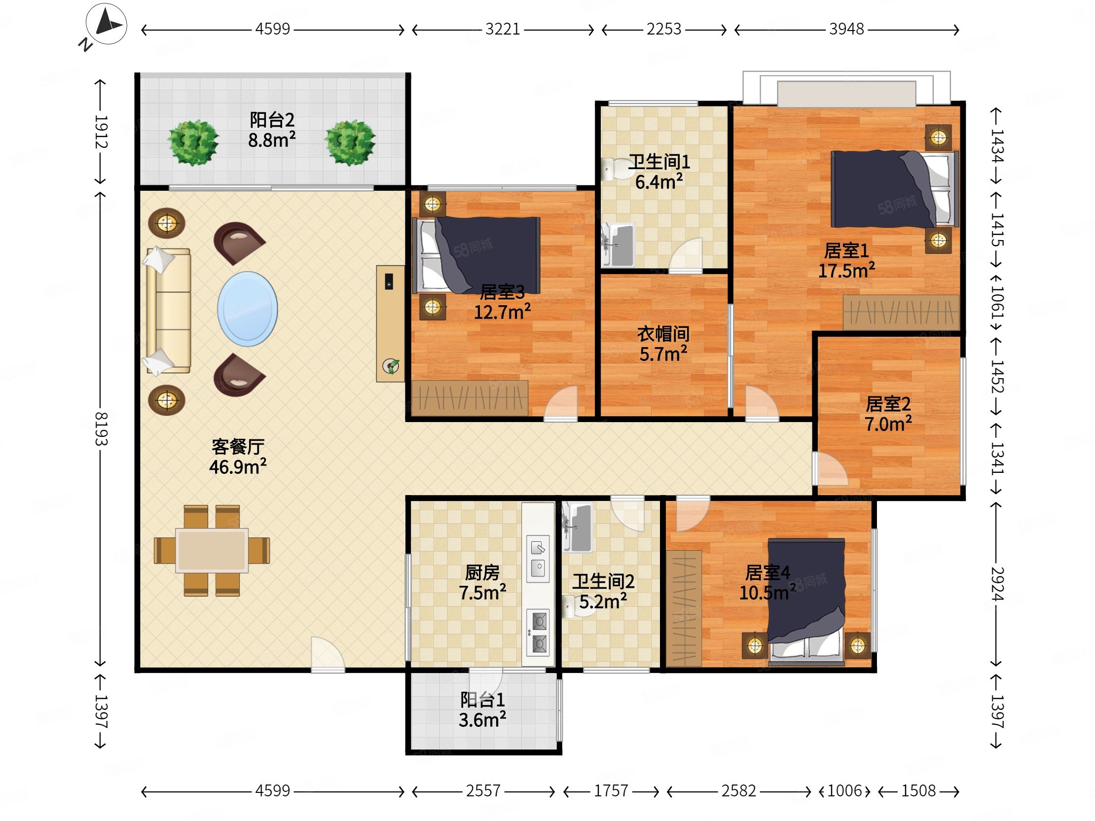 中海康城花园东南普装4室2厅专家罗锐杰