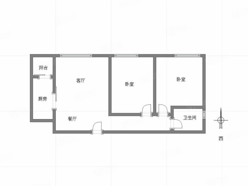 珠江国际(B区)2室2厅1卫82.8㎡南北117万