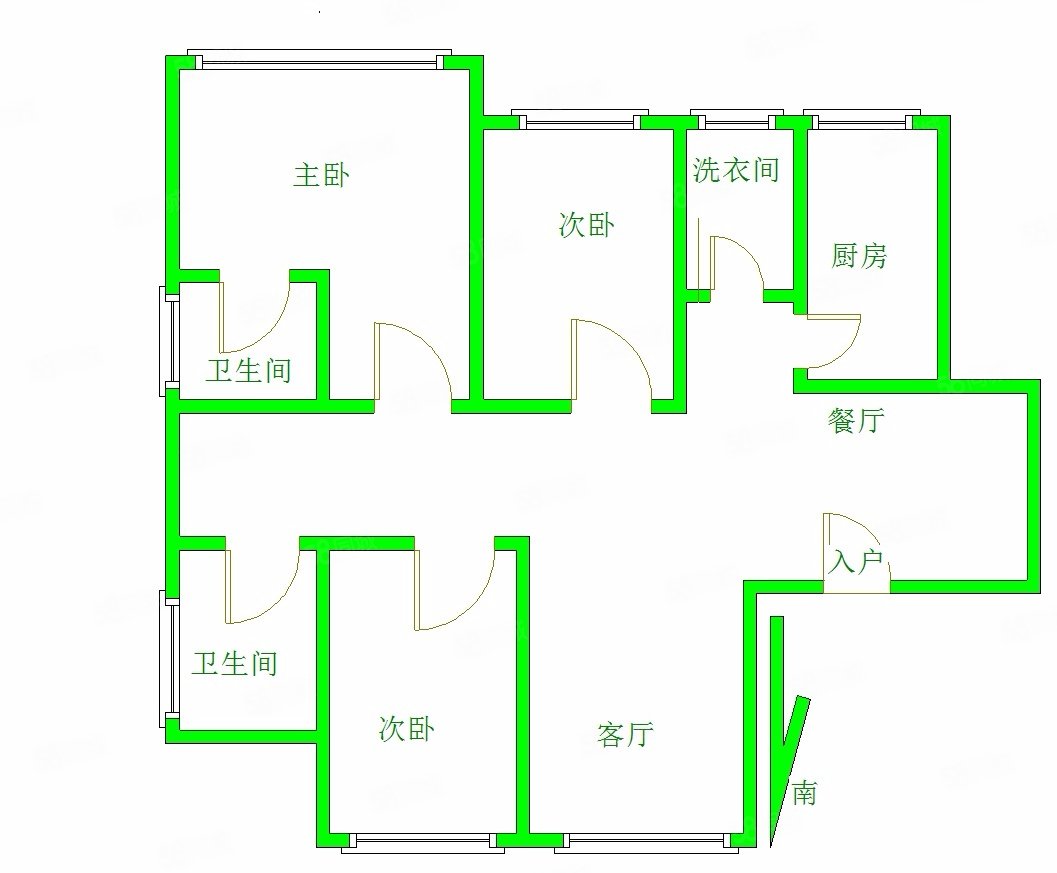 玉都花园A区3室2厅2卫138㎡南北50万