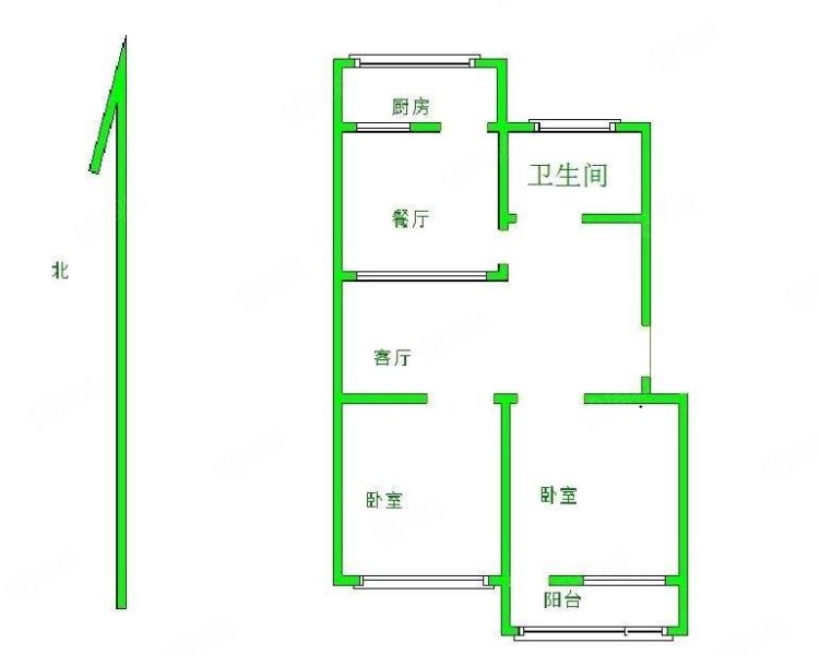 四中宿舍2室2厅1卫71.3㎡南北45万