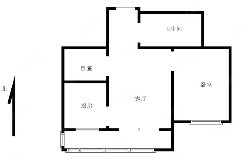 椒金山庄1室2厅1卫61.64㎡南100万