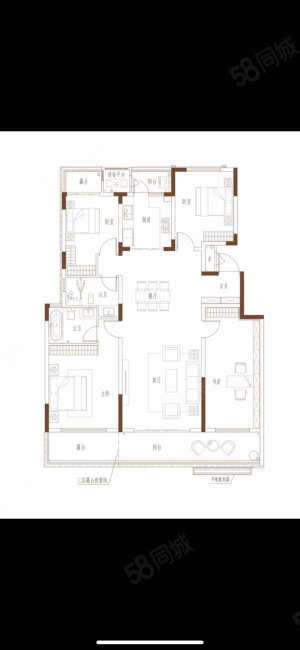 长房岭秀时代4室2厅2卫157㎡南北268万