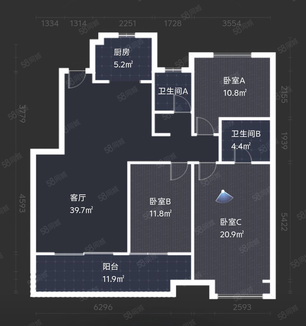 翡丽世家3室2厅2卫129㎡南北167万