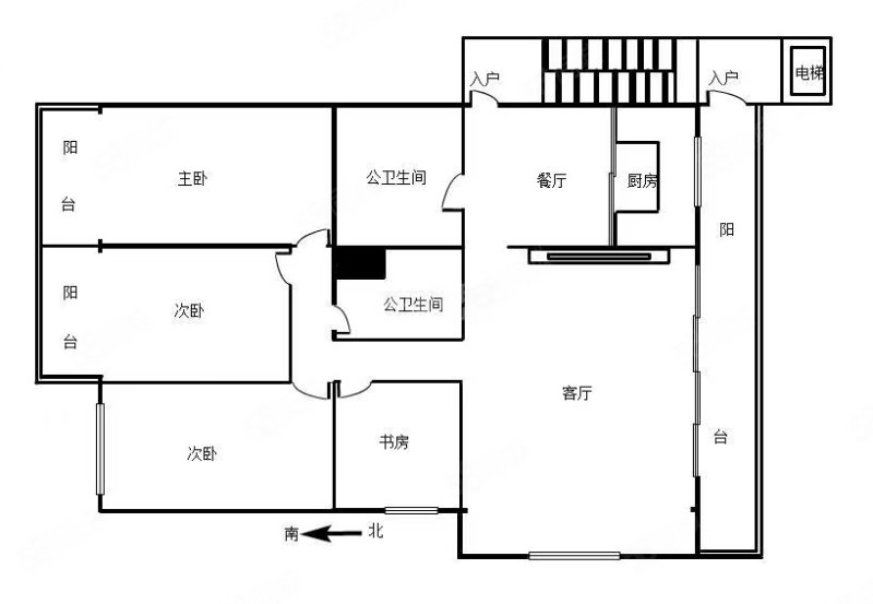 嵩海公寓4室2厅2卫177.07㎡南北978万