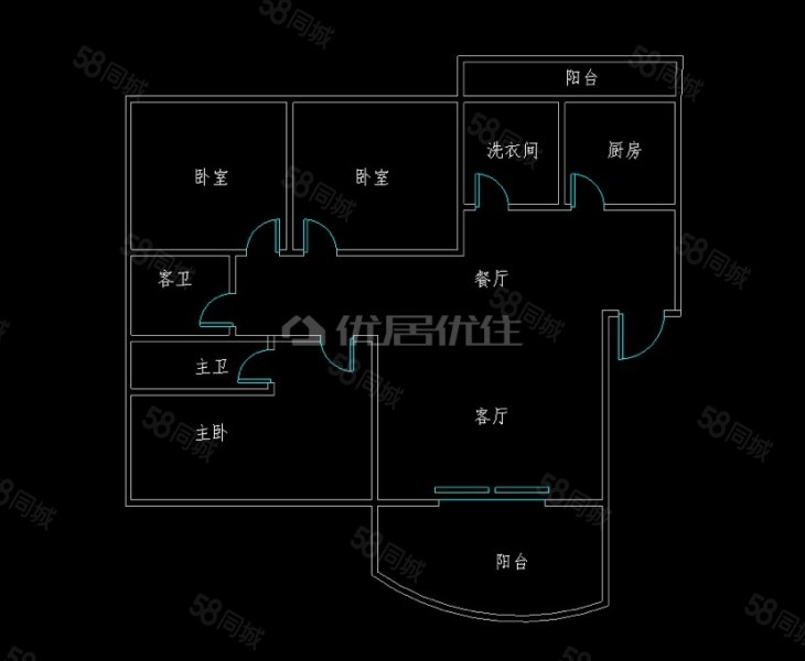 航空花园3室2厅2卫136.13㎡南北102万