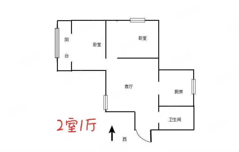 南极新村2室1厅1卫60㎡南北38万