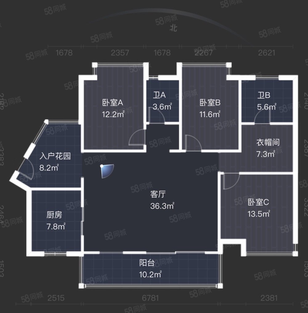 高性价比三房 视野开阔 阳光充足 随时看房,荣悦台-长沙58同城