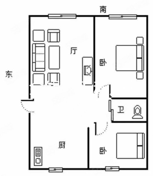 蓝色康桥(A区)2室2厅1卫73㎡南北32.8万