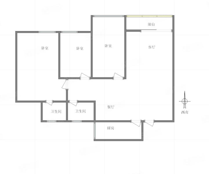 邮政绿苑3室2厅2卫103.55㎡西南105万