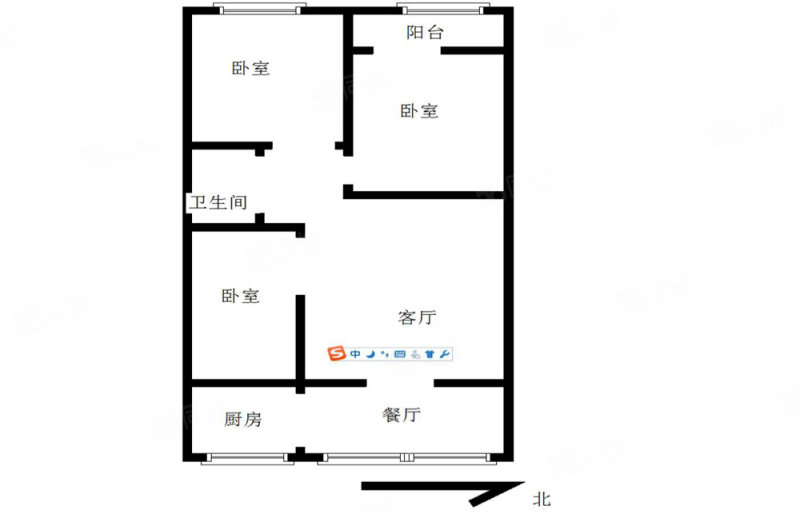 钢花小区3室2厅1卫98㎡东南51万