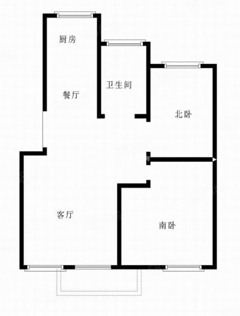 鑫馨佳园2室2厅1卫80.03㎡南北59万