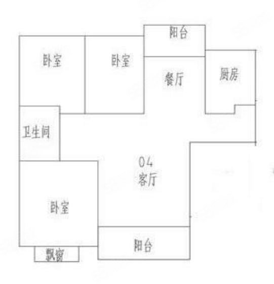 绿地之窗国际花都(三期)3室2厅1卫108.97㎡南北107万