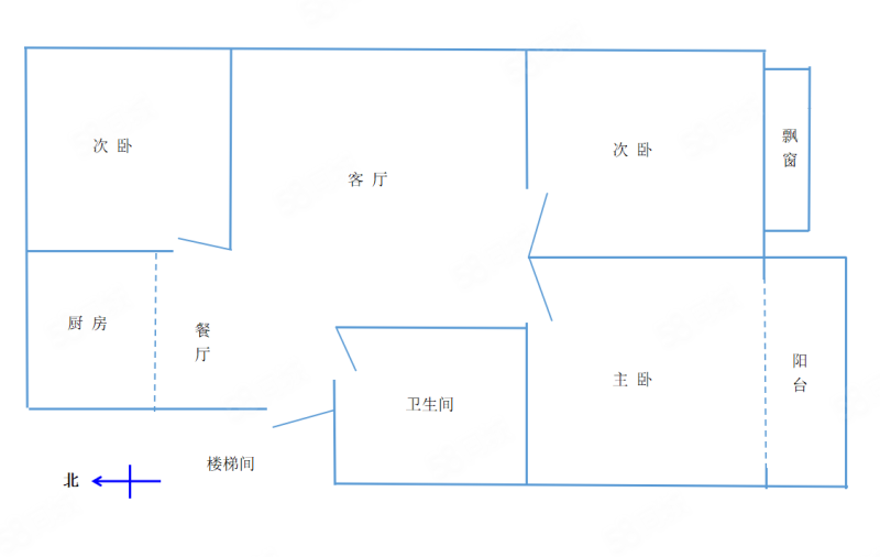 双杨新城3室2厅1卫108.8㎡南北40万