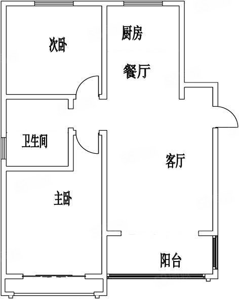 东方帝景城2室2厅1卫107㎡南北73.8万