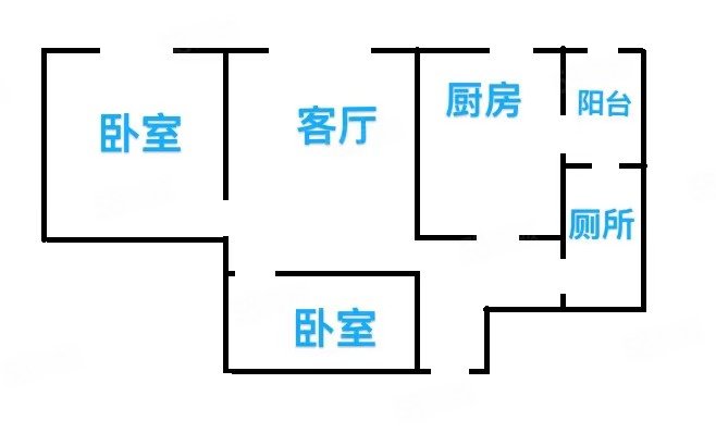 金色花苑2室1厅1卫50.73㎡东南38万