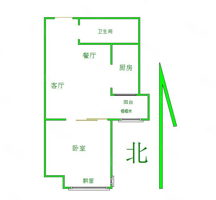 正誉绿谷1室1厅1卫53.8㎡南68万