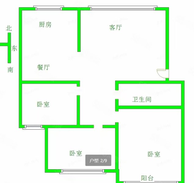 富强小区3室2厅1卫109.26㎡南北75万